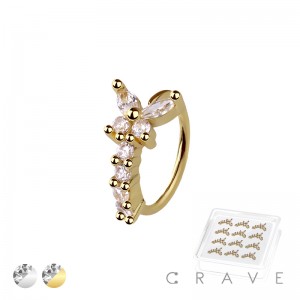 12PCS OF MULTI CZ BUTTERFLY 316L SURGICAL STEEL HOOP NOSE RING BOX